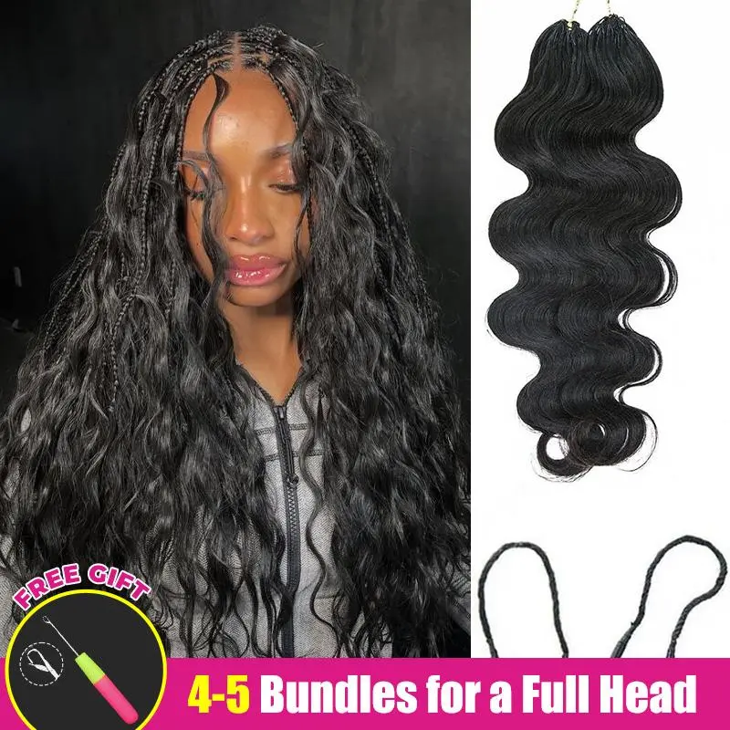 ISEE HAIR, extensiones de cabello humano ondulado Body Wave para trenzas de crochet sin nudos, mechones predivididos Miracle Knots, ligeras y suaves, aspecto natural, peinado protector boho para vacaciones y verano, 50 g/paquete #TikTokShopFallDealsForYou