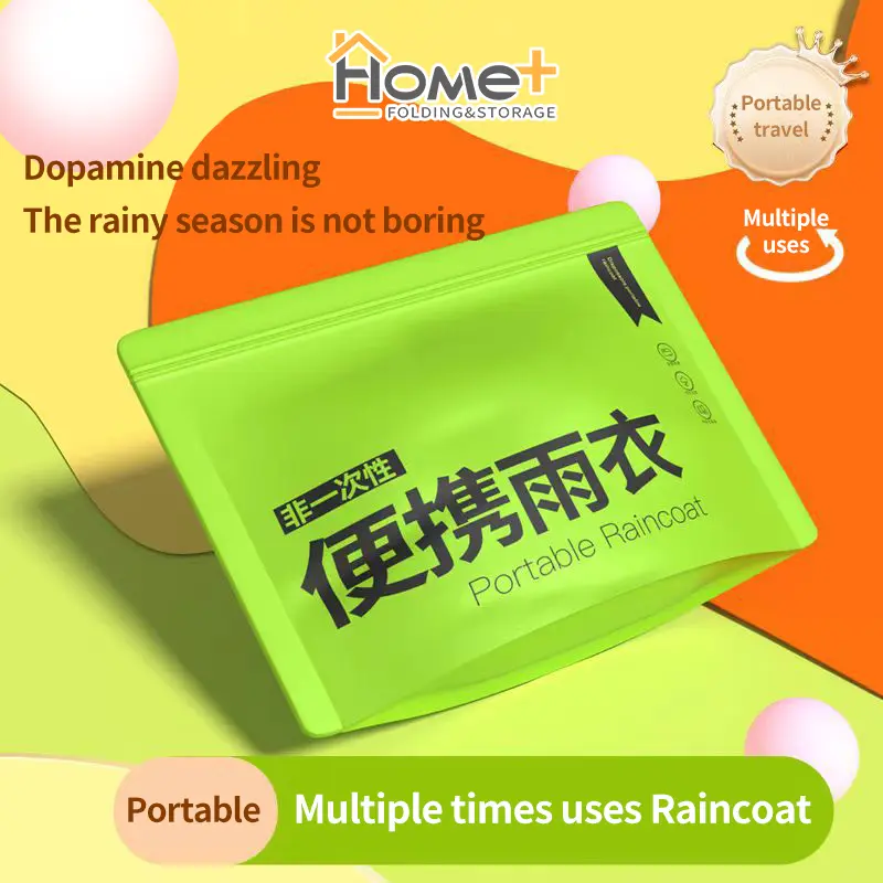 HOME+ Reusable Portable Raincoat for Outdoor Travel