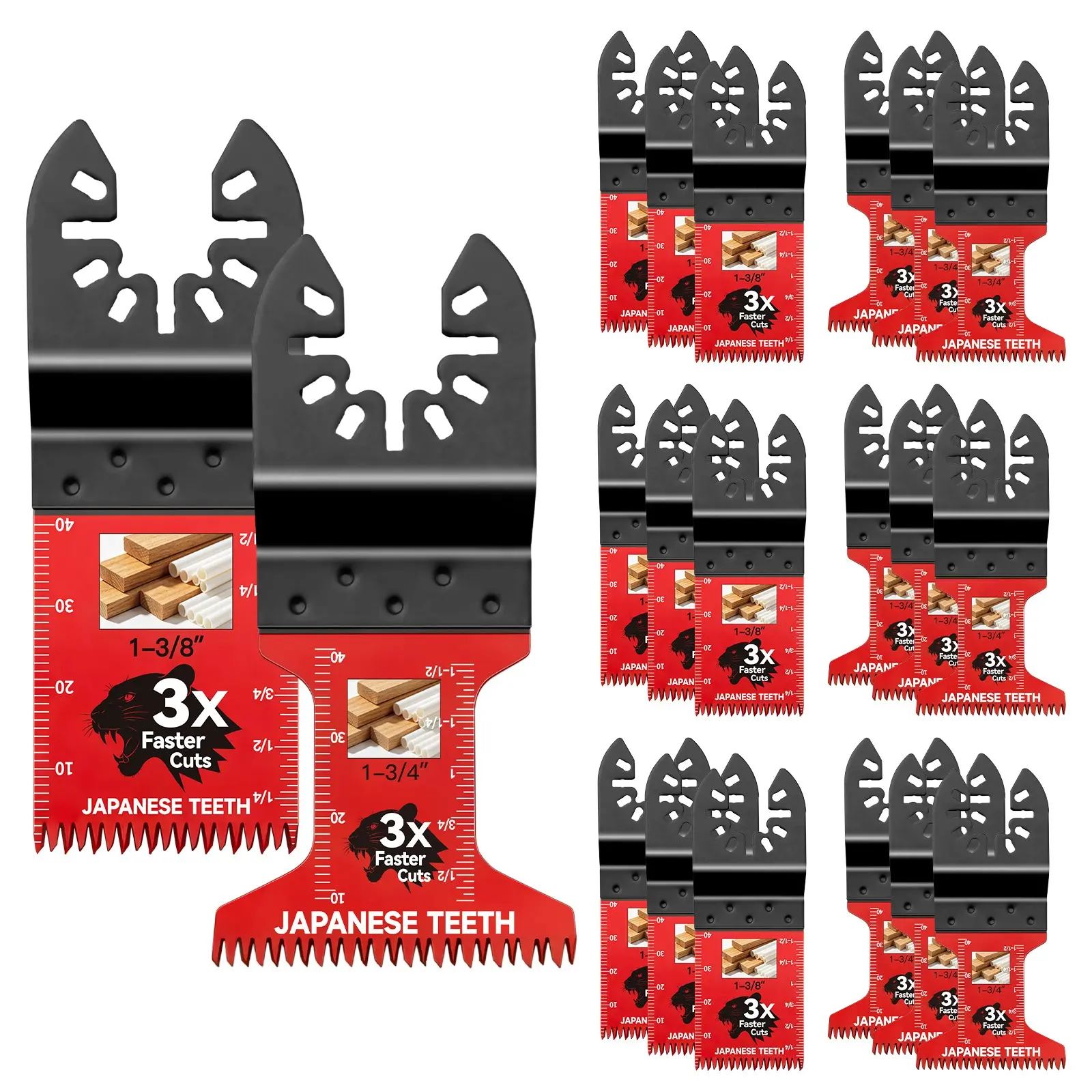 Multitool 10/20/30/50 pcs, mata gergaji osilasi potong cepat gigi Jepang profesional, kompatibel dengan berbagai alat utama, desain tahan lama