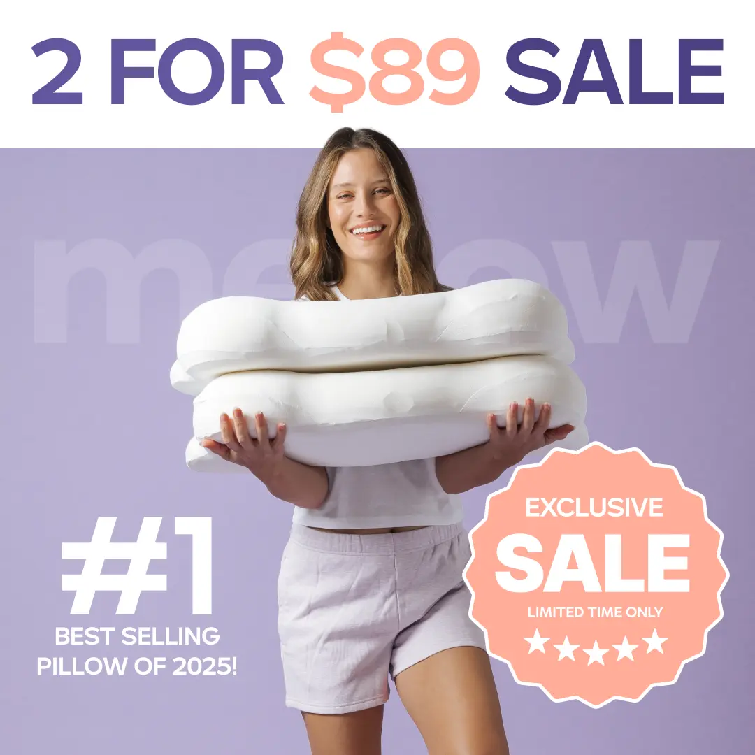 Mellow Sleep | 2 gối CloudAlign + tặng 2 vỏ gối làm mát - Gối công thái học nâng đỡ cổ, mút hoạt tính 2 độ cao kèm vỏ gối làm mát cho người nằm nghiêng, nằm ngửa và nằm sấp, đạt giải Gối tốt nhất 2025