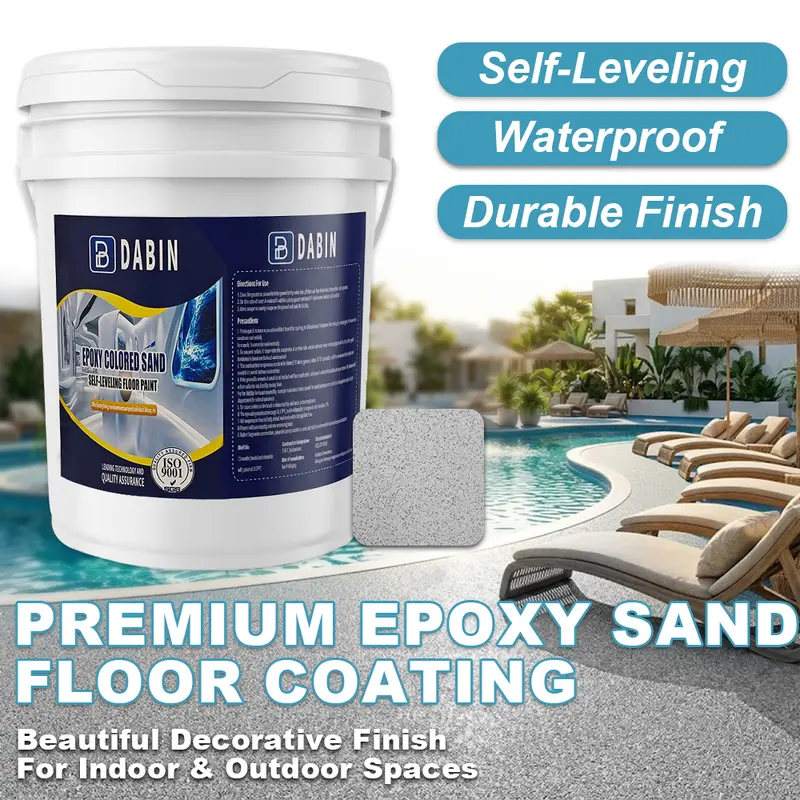 Selbstnivellierende Epoxidharz-Bodenbeschichtung mit Farbsand für Garage, Büro, Terrasse und Innenräume