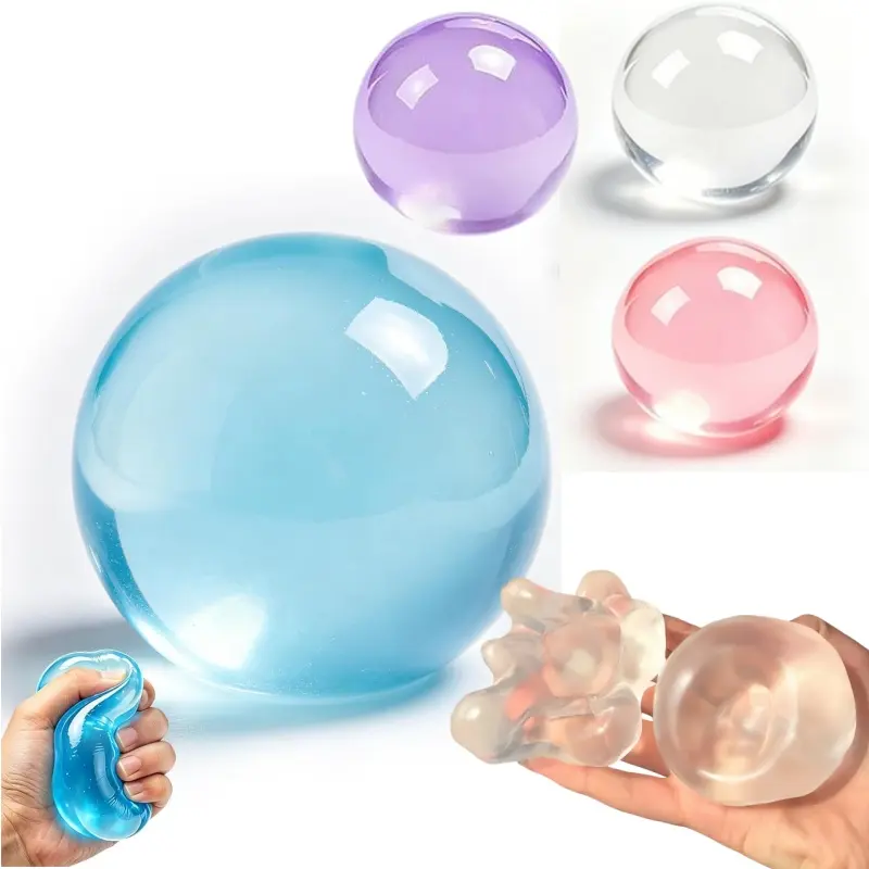 Balle antistress squishy à l’huile de coco 6 cm, ultra-souple, sans rebond, réutilisable, jouet fidget et décoration de bureau pour TDAH – MM