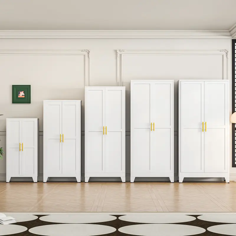 Metal Kitchen Pantry Storage Cabinet with 2 Doors &  Adjustable Shelves,There are 5 different sizes to choose from. Freestanding Cupboard for Kitchen, Dining Room, Living Room & Bathroom