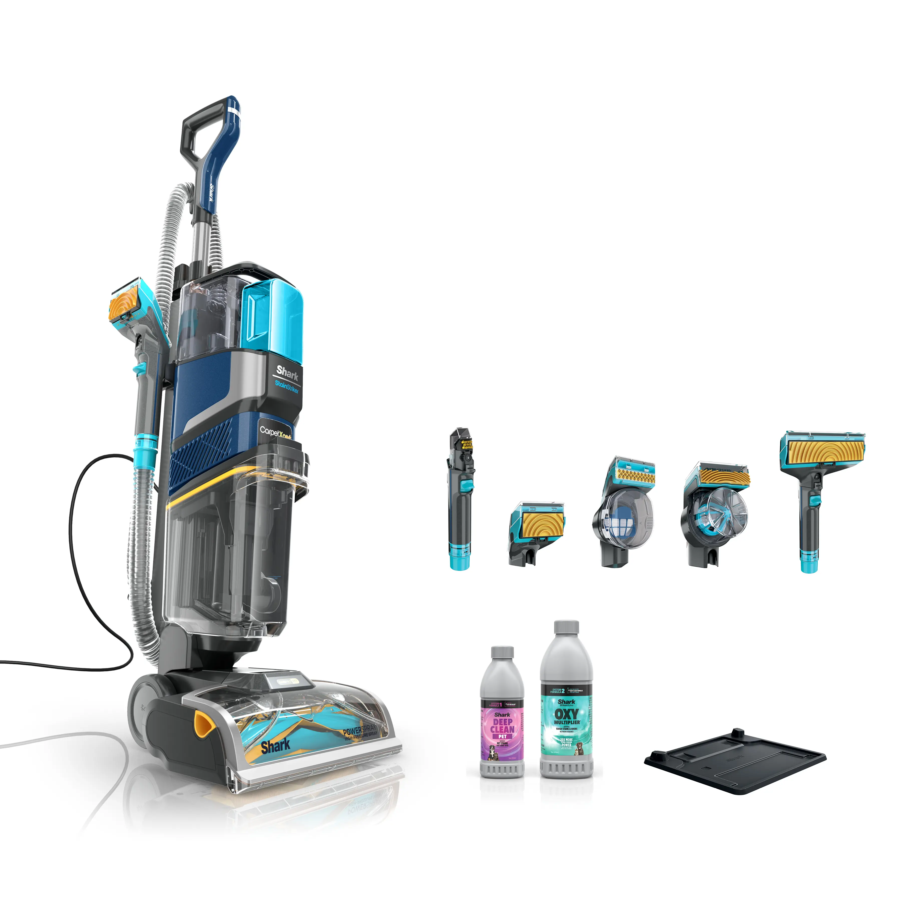 Máy giặt thảm Shark CarpetXpert HairPro kèm chất tẩy thảm và bọc ghế StainStriker – EX305CCO