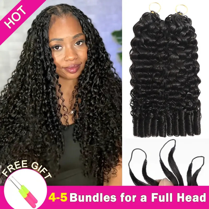 Asakiss Miracle Knots Human Hair Crochet Extensions - Natural Black Body Wave, #4 Chocolate Brown Highlight Honey Blonde, Knotless, Pre-Separated Strands, 50g/Pack, 40 Strands, Time-Saving, 4-5 Packs for Full Head, Summer Protective Style, Crochet Hair Hu