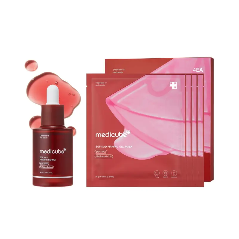 NEW medicube NAD+ EGF Power Duo, Firming Serum and Gel Mask with Collagen Extract for the Look of Fine Lines, Elasticity and Firmness