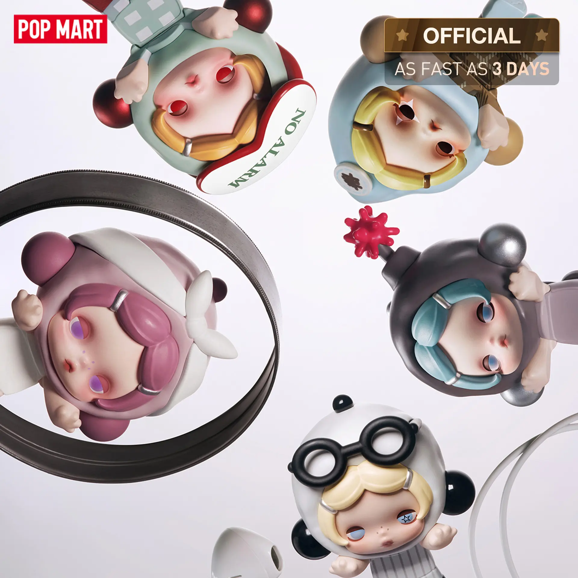 POP MART泡泡玛特POP ATTACH θ SKULLPANDA Off Mode系列盲盒玩偶