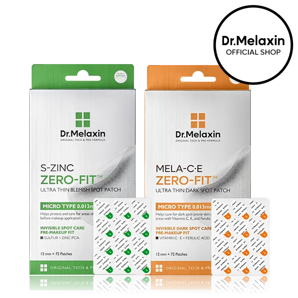 [Dr.Melaxin Official] Duo Patch Noda dan Flek Zero-Fit | Patch Jerawat Ultra Tipis S-ZINC + Mela-C·E dengan Asam Salisilat, Sulfur, Vitamin C & Niacinamide | 72 Patch × 2