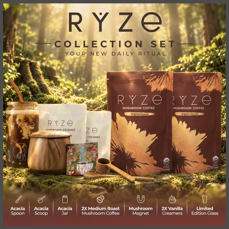 Cà phê hòa tan hữu cơ RYZE SUPERFOODS pha nấm hữu cơ (The RYZE Collection)