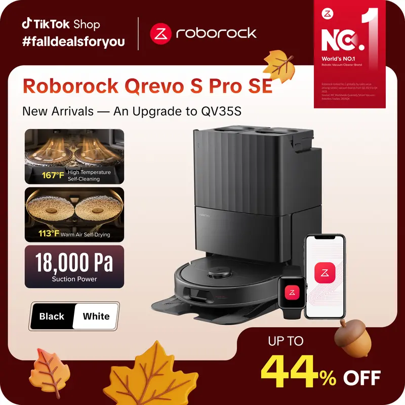 Roborock Qrevo Q Series Saugroboter mit Wischfunktion, starker Saugleistung, automatischer Trocknung, Reinigung, Entleerung und Befüllung, 10 mm Anhebung und intelligenter Hinderniserkennung – Neuheit #TikTokShopFallDealsForYou