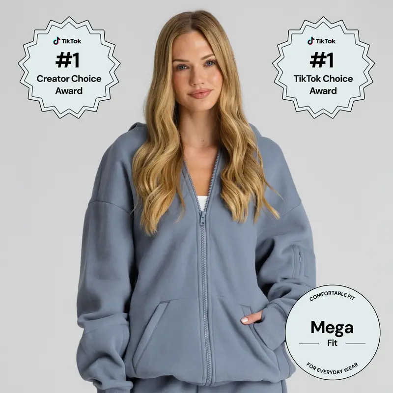 Comfrt | Explorer Travel Zip Hoodie - Mega | CloudTouch Fleece Zip-Up With 6 Built-In Pockets