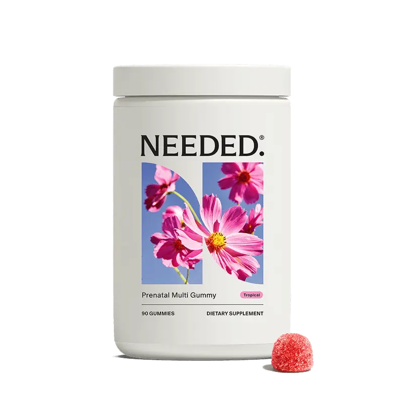 NEEDED. Gomitas multivitamínicas prenatales: 90 gomitas de alta dosis (suministro para 1 mes), 17 nutrientes en dosis clínicas, 8 veces más nutrición; fórmula desarrollada por expertos y estudiada clínicamente, desde la fertilidad hasta el posparto y la lactancia