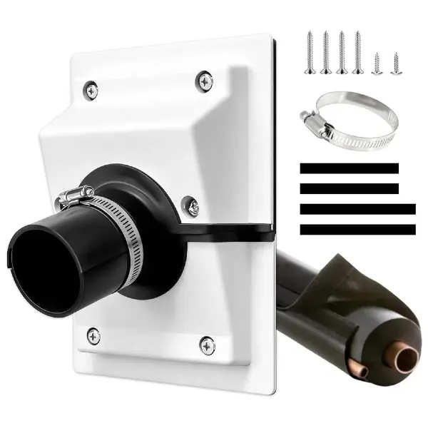 Kit de cache mural séparable pour traversée de conduites de climatisation, avec joint souple, pour systèmes intérieurs et extérieurs (2-3/8 po)
