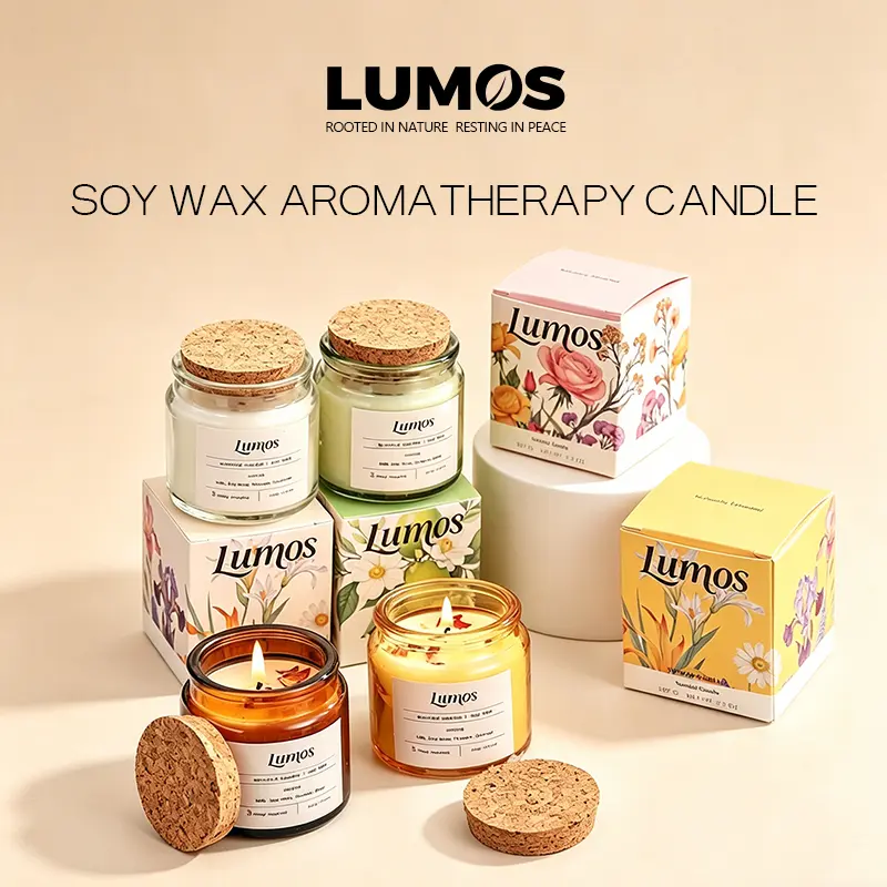 Vela Aromática LUMOS Flower Petals Darkwood com Pétalas Secas – Lembrancinha para Casamento, Batizado, Festa e Decoração
