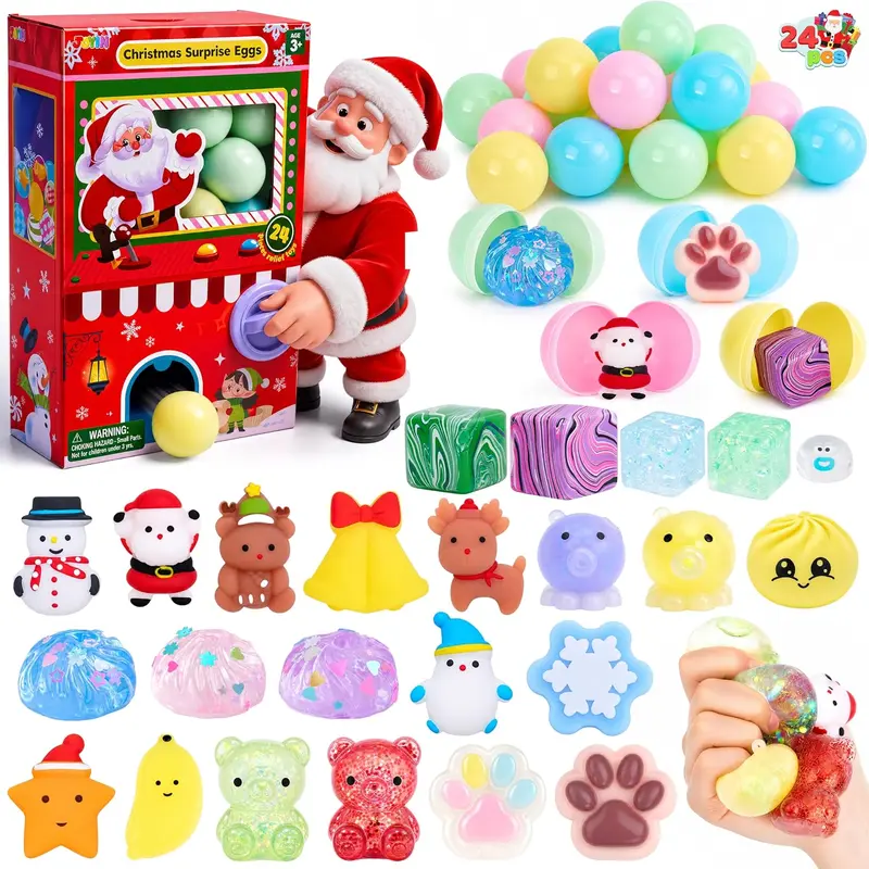 JOYIN Adventskalender 2026 zu Weihnachten mit 24 Gachapon Squishy Spielzeugen & Halloween Adventskalender für 13 Tage