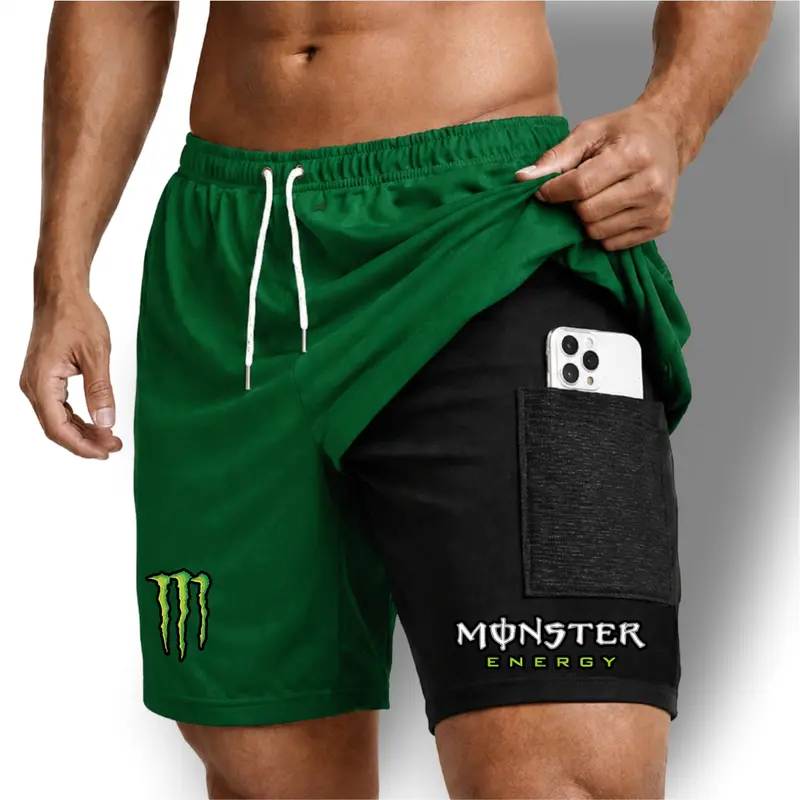 Quần short thể thao nén 2 trong 1 dry-fit mẫu Monster