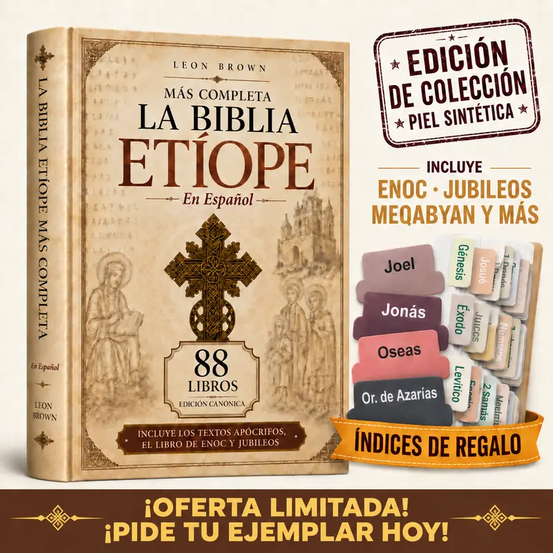 Biblia Etíope en Español, 88 Libros con Enoc, Jubileos y Meqabyan — Edición de Colección en Piel Sintética, Pestañas Índice de Regalo, Ideal para Coleccionar y Regalar