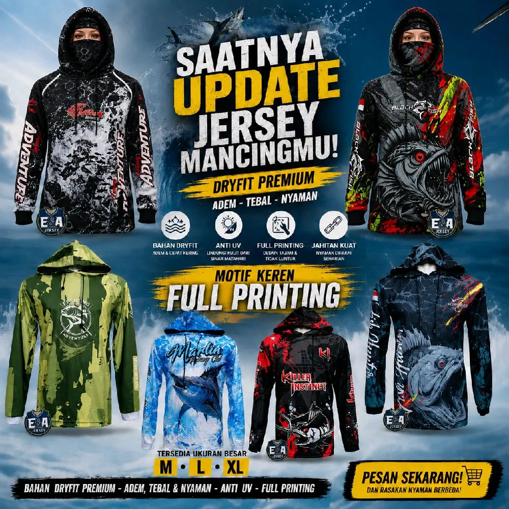 Camo 连帽长袖钓鱼球衣，Dryfit 清凉厚实面料，可选带 buff 或不带 buff