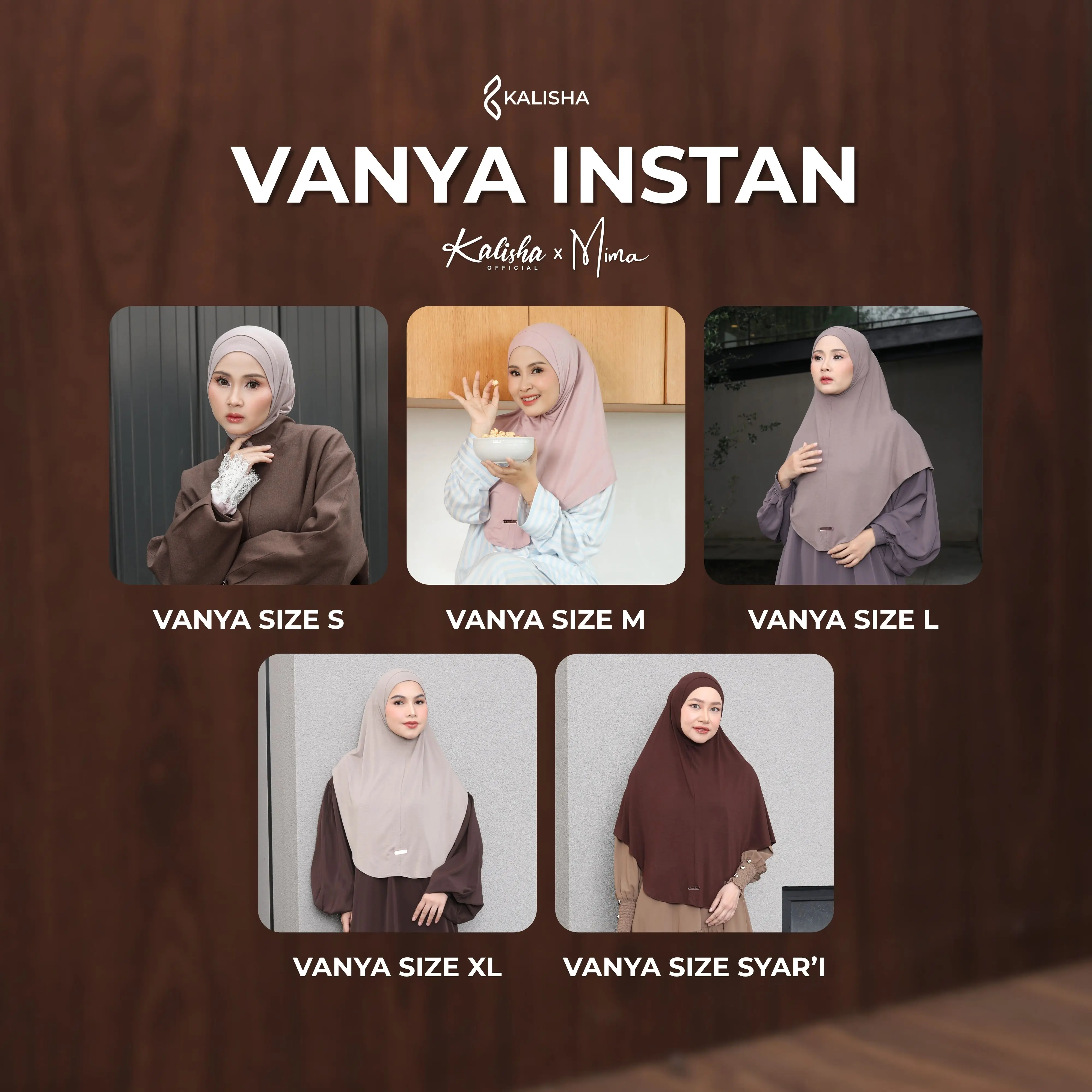 Kalisha x Mima - Vanya Bergo Instan All Size Rayon Viscose
