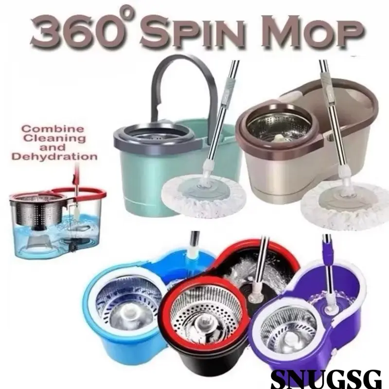 SNUGSG SIGNATURE B-MP01 360° Spin Mop with Anti-Rust Stainless Steel and Bucket
