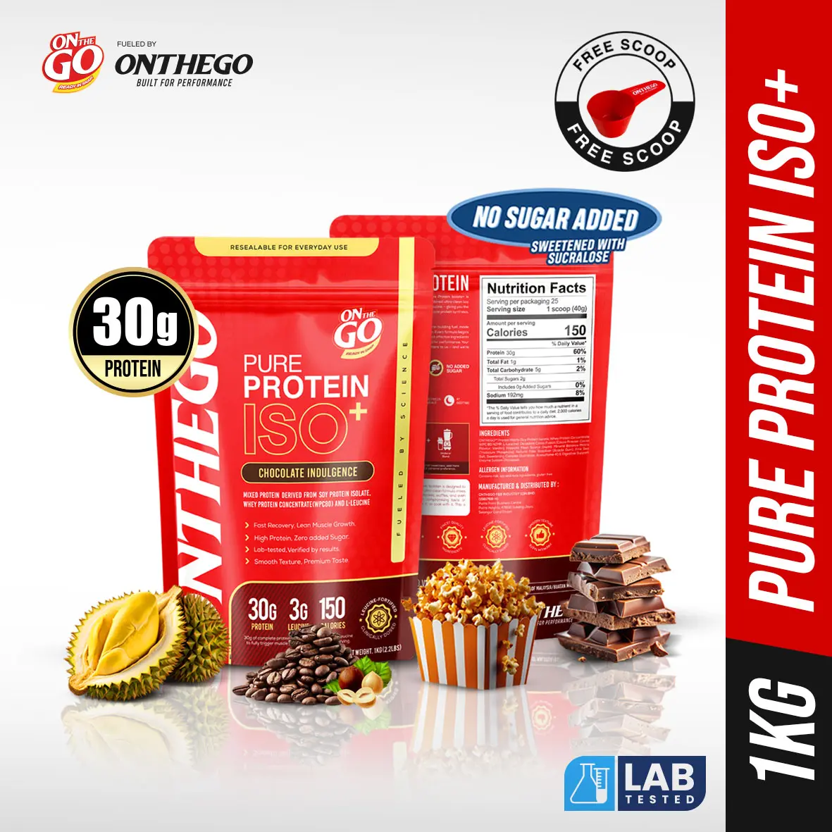 ONTHEGO PURE PROTEIN ISOLATE+［1KG｜25食分］