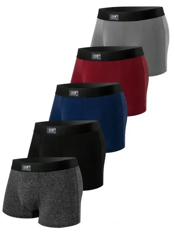 Kit de cuecas boxer masculinas, 3 ou 6 peças, cores variadas, tamanho padrão, versão aprimorada, ajuste justo, tecido ice silk; conjunto com meias pretas lisas, bege natural, pagamento na entrega