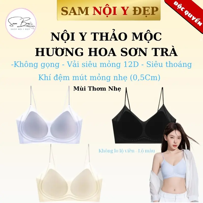 [AL06]-Áo Lót Nữ Áo Bra Nữ Đúc Su Có Hương Hoa Trà Kháng Khuẩn Dây Đeo Lấp Lánh Đệm 0.5Cm Tạo Form Ngực Tự Nhiên