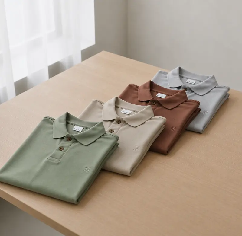 4er-Set Herren-Poloshirts aus Baumwoll-Piqué mit kurzen Ärmeln