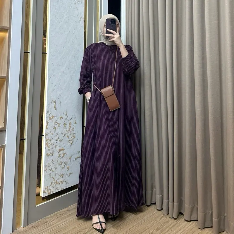 Đầm rayon MAYZA tay nhún