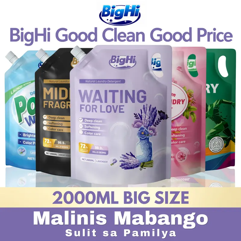 BIGHI Waiting for Love Liquid Laundry Detergent, 2kg, for Everyday Clothes Washing