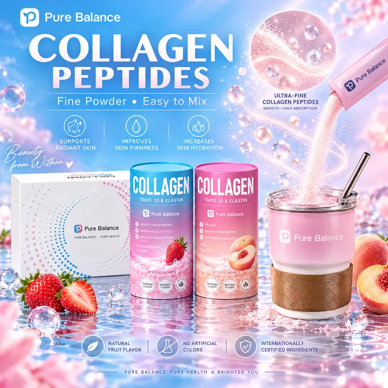 Pure Balance Collagen - 5X Absorption for Luxurious Skin Care with Patented Ingredients & Natural Fruit Flavor Proven