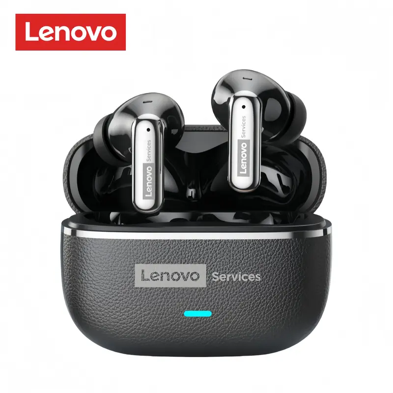 Lenovo LE208 Wireless In-Ear Earbuds with 169-Language Translation, Bluetooth 6.0, ENC Noise Reduction and Leather-Texture Metallic Finish