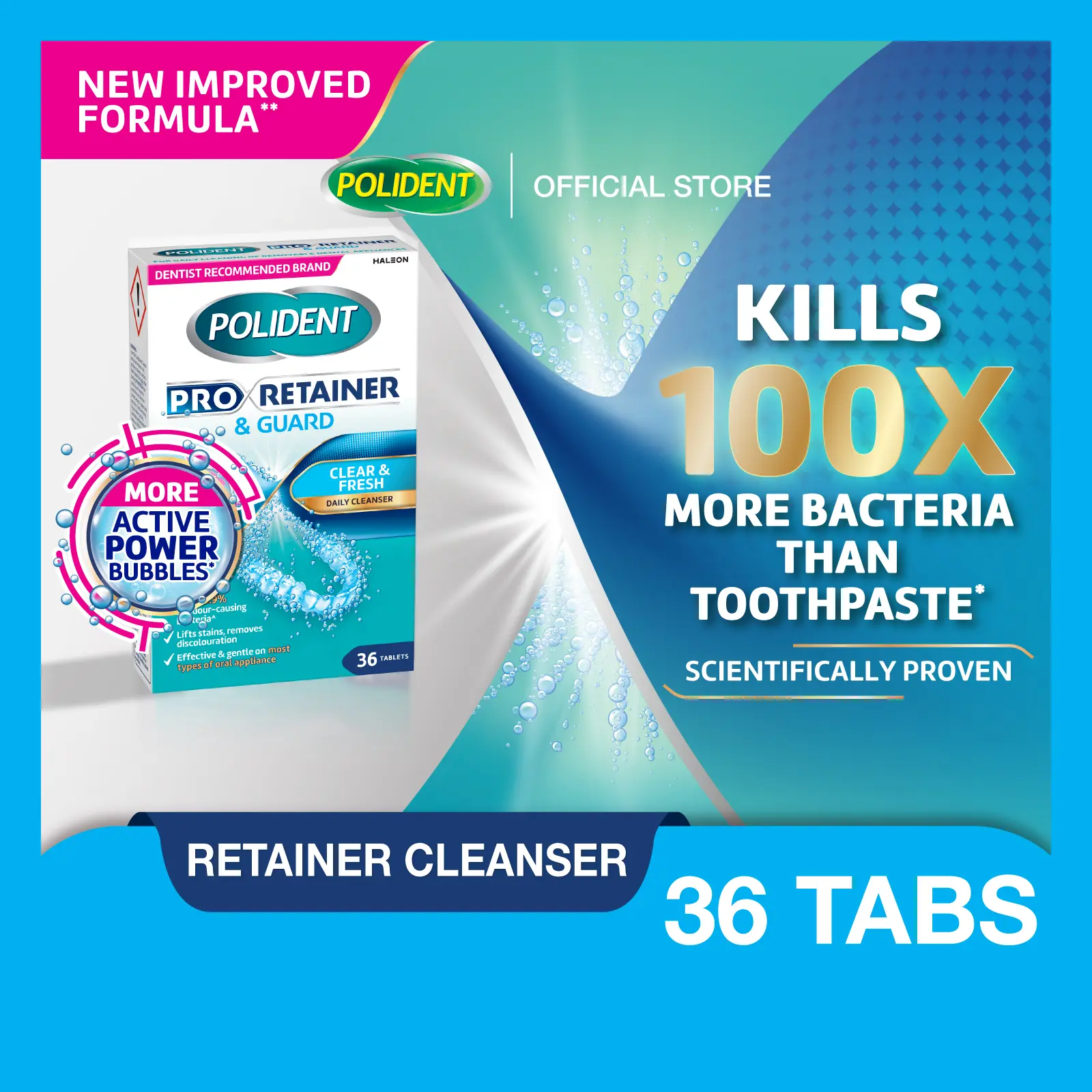 POLIDENT Pro Retainer & Guard Cleanser, Pembersih untuk Retainer dan Nightguard, Pembersih Harian