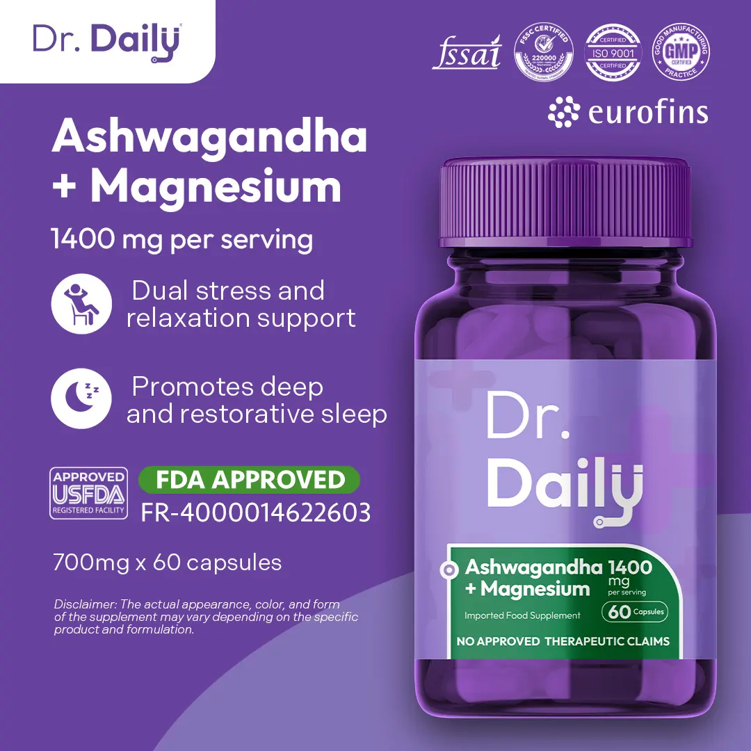Dr. Daily Ashwagandha et glycinate de magnésium | Sommeil profond, gestion du stress, récupération musculaire