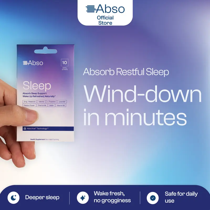Abso Cranberry Sleep Strips, 10 Servings, with Melatonin, L-Theanine and Valerian Root, No Grogginess