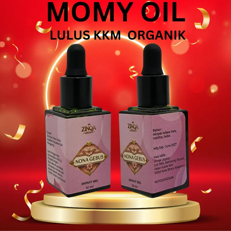 Momy Oil Nona Gebus - Booster Sweet Vanilla HQ Zinqa 10ml untuk Wanita Kekal Cantik Aroma Menyenangkan