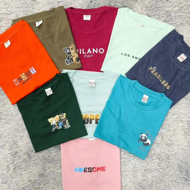 5-Piece Unisex Adult T-Shirt Combo, Assorted Colors and Designs, Sizes XS–5XL