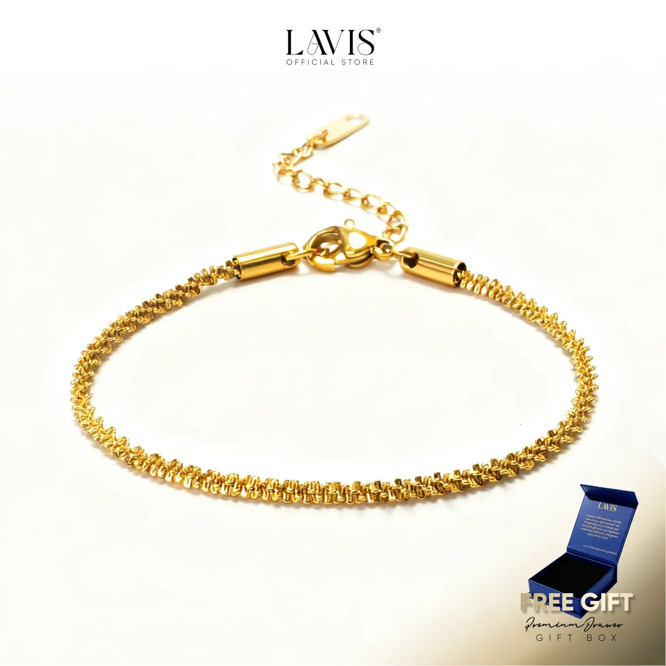 Lavis Jun Bracelet Titanium Emas Barang Kemas Rantai Tangan Jewelry Hadiah Stainless Steel Anti Karat