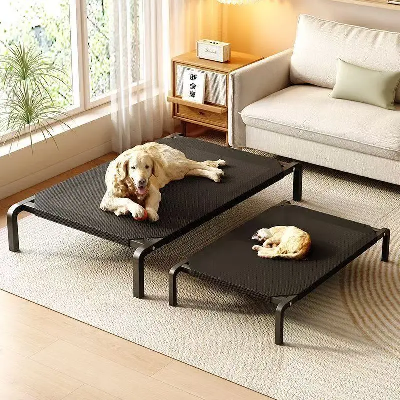 Cama Suspensa Para Pet Cao Gato  Estrutura de Aço Resistente, Tecido Respirável Cor Preto Lavável Confortáve