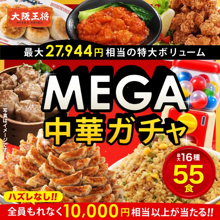 【大阪王将 MEGA中華ガチャ】ハズレなし！MEGA中華ガチャ 福袋 ガチャ 冷凍食品 餃子 チャーハン 焼売 お取り寄せ グルメ