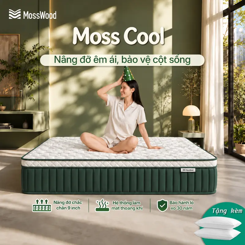 Matelas MOSSWOOD à ressorts ensachés indépendants, tissu Ice-Silk rafraîchissant et mousse gel respirante, confort hôtel 5 étoiles, garantie 30 ans [PayLater & COD]