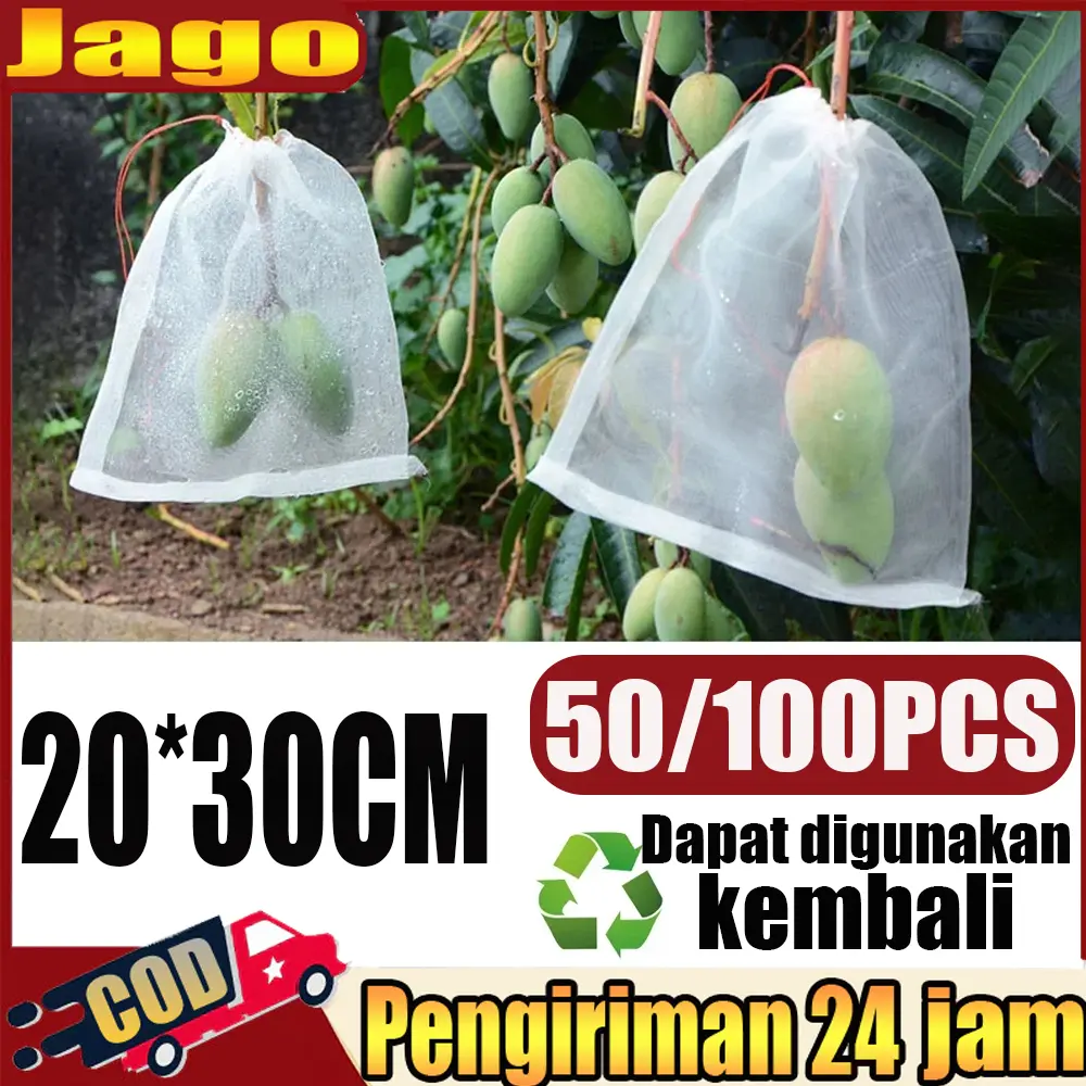 100 fundas de malla transparente transpirable para frutas, protección contra insectos para longán, uvas y más
