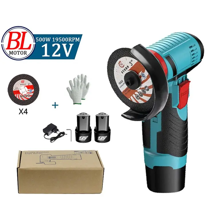 Máy mài cầm tay mini không dây 12V, sạc lại được, đĩa 76mm
