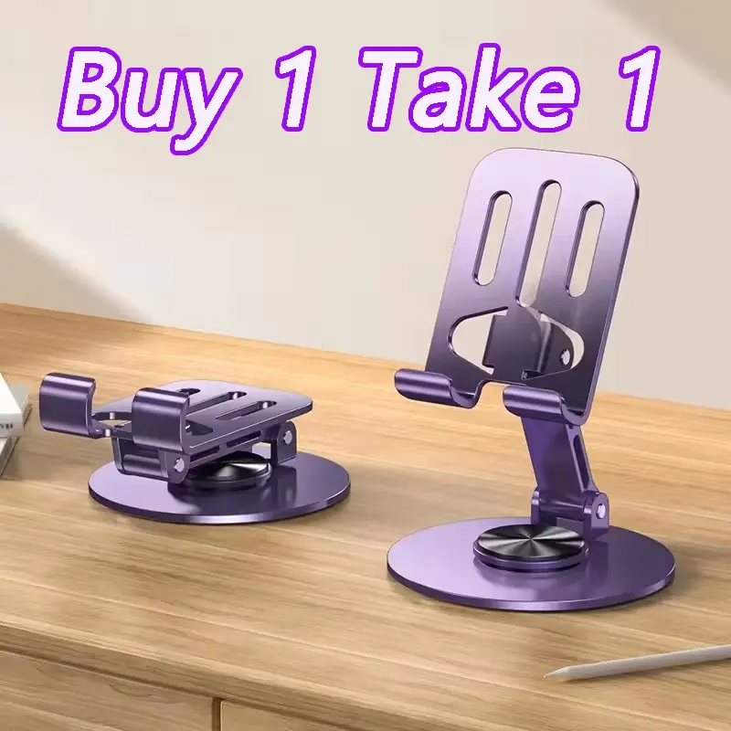 Buy 1 Take 1 Desktop Stand All Metal Mobile 360 Cute Phone Stand Rotating Multi-Functional Folding Portable Bracket Support Stand Mobile Table Grip Cellphone Accessories Mount holder