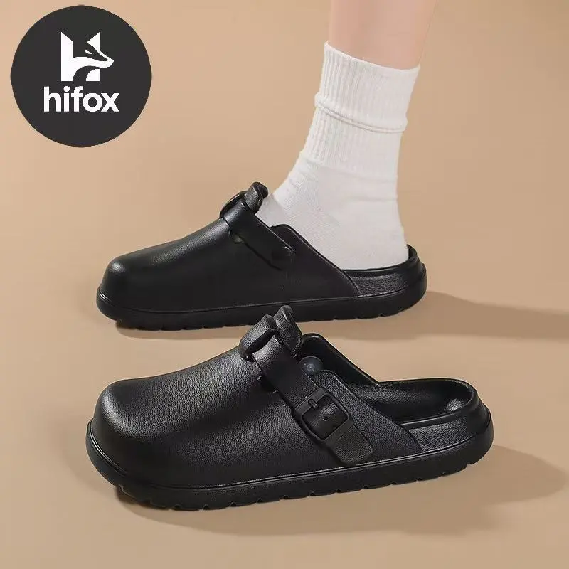 Sandal Clog HiFox untuk Perempuan, Sol Tebal, Ujung Bulat, Ringan dan Nyaman untuk Mahasiswi Keperawatan, Jalan Kaki, dan Pemakaian Harian