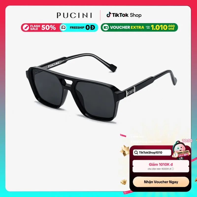 PUCINI MK216 偏光太阳镜，防眩光及紫外线，轻量金属与醋酸纤维镜框