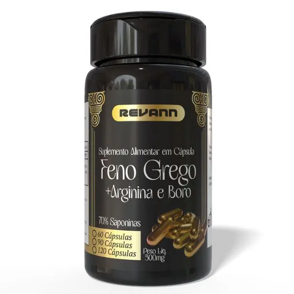 Feno Grego 100% Puro + Arginina e Boro 60/90 e 120 Cápsulas