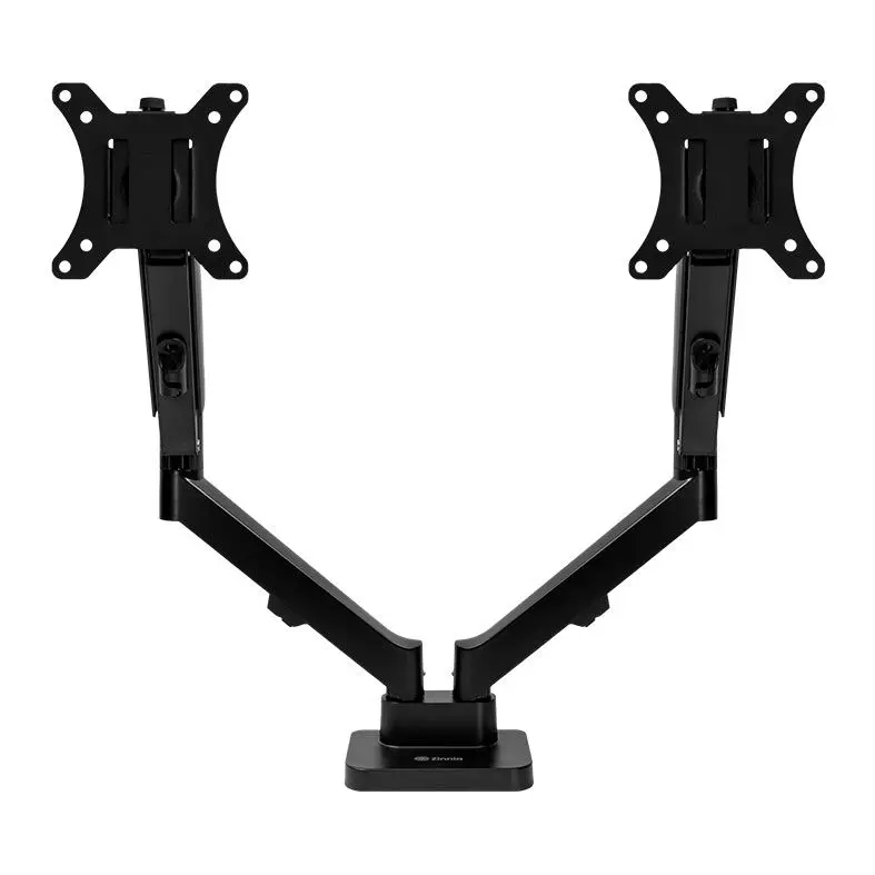 Zinnia Nimbo 210 Monitorhalterung für zwei Monitore, Gasdruckfeder, höhenverstellbar und drehbar, für 13–32 Zoll und bis zu 10 kg, Schwarz, ZNO-ZNNBO210-BK01