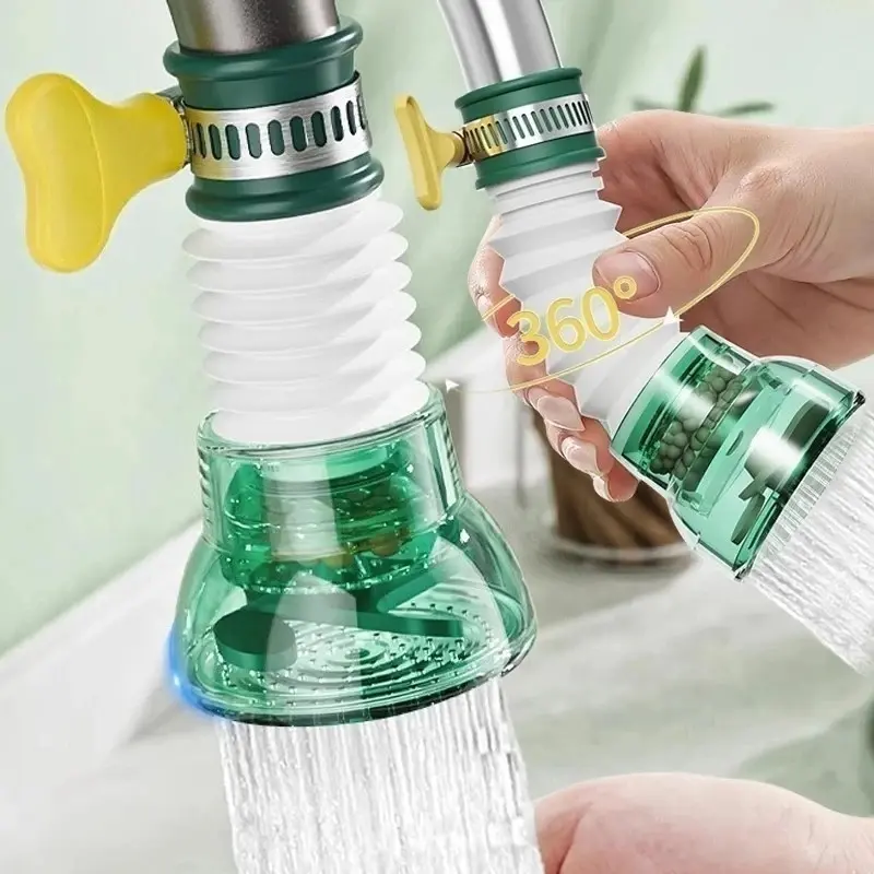 Universal 360 Degrees Rotatable Faucet Filter / Retractable Adjustable Flexible Tap Extender Kitchen Accessories Splash Proof