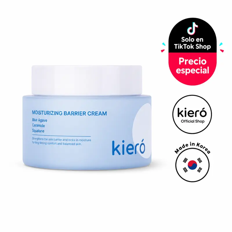 kieró Balance Barrier Cream - Crema hidratante – Crema hidratante con agave azul, ceramidas y escualano que fortalece la barrera y mantiene la piel hidratada y suave (1.76 oz)